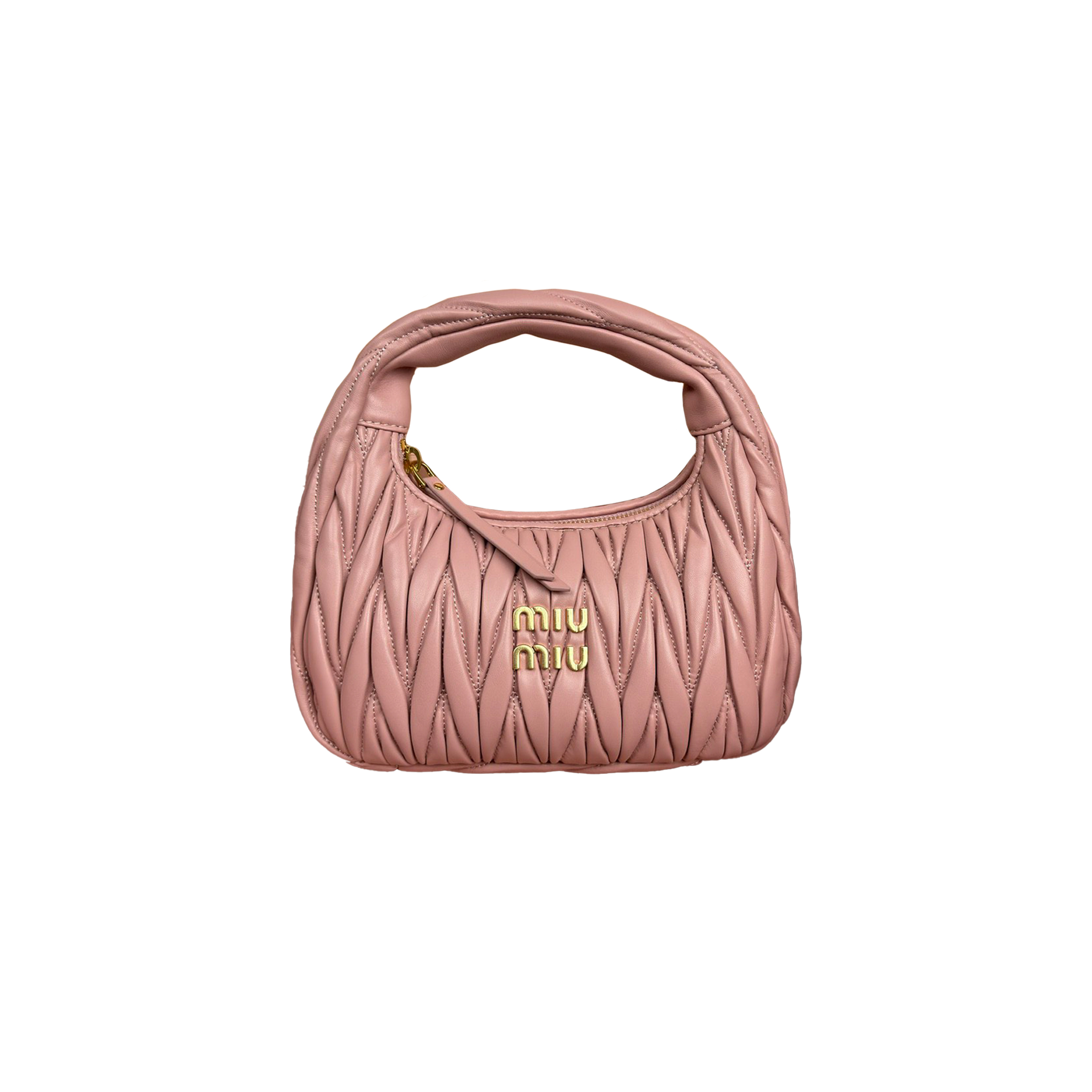 MIU MIU WANDER MATELASSÉ NAPPA LEATHER HOBO BAG 5BC125 (20*17*6cm)